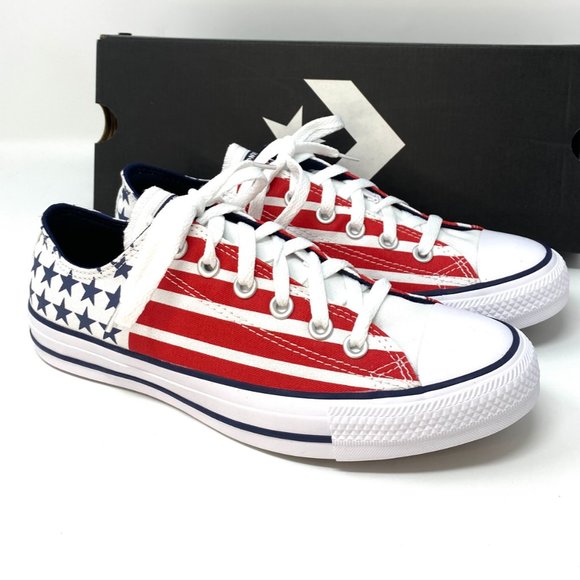 🌿Sale🌿 Converse Chuck Taylor AS Canvas Low Top Red Blue Mens Size 10.5 167838F - Picture 7 of 16
